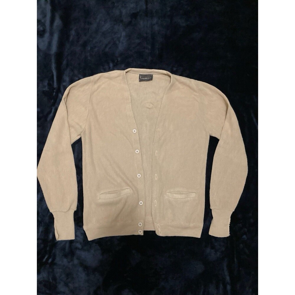 Vintage Lahmar Tan Sweater Cardigan Men’s Size M Made In USA